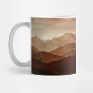 Orange mountain landscape Mug